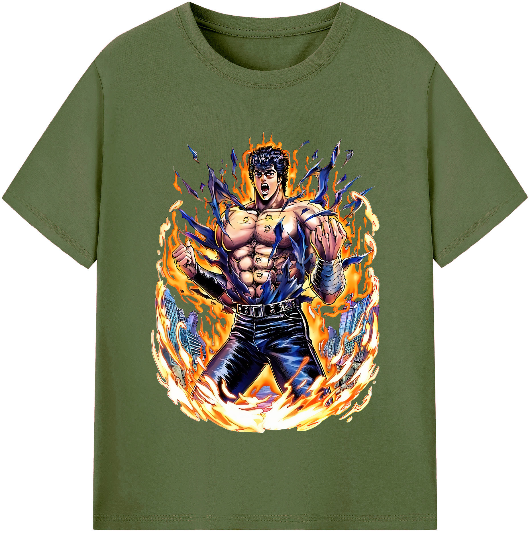 （画像用） 北斗の拳 Fist of the North Star 綿100％半袖Tシャツ（フロントプリント）